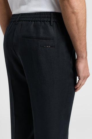 Pure linen gabardine trousers