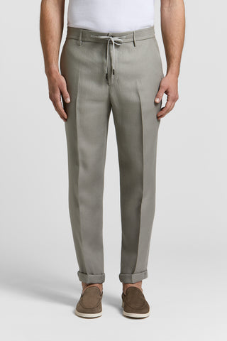Pure linen gabardine trousers