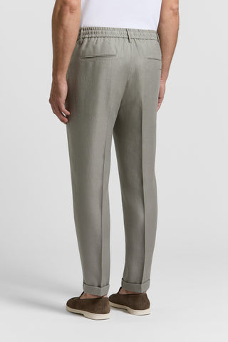 Pure linen gabardine trousers