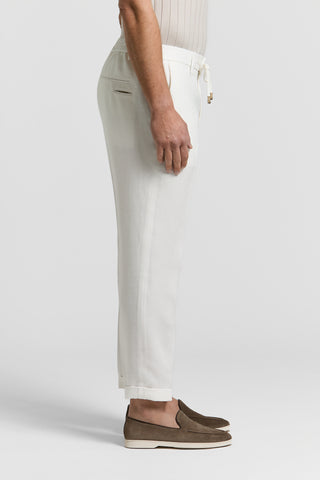 Pure linen gabardine trousers