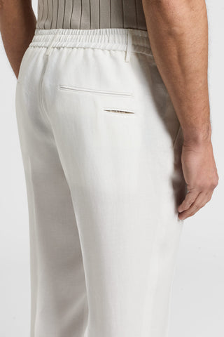 Pure linen gabardine trousers