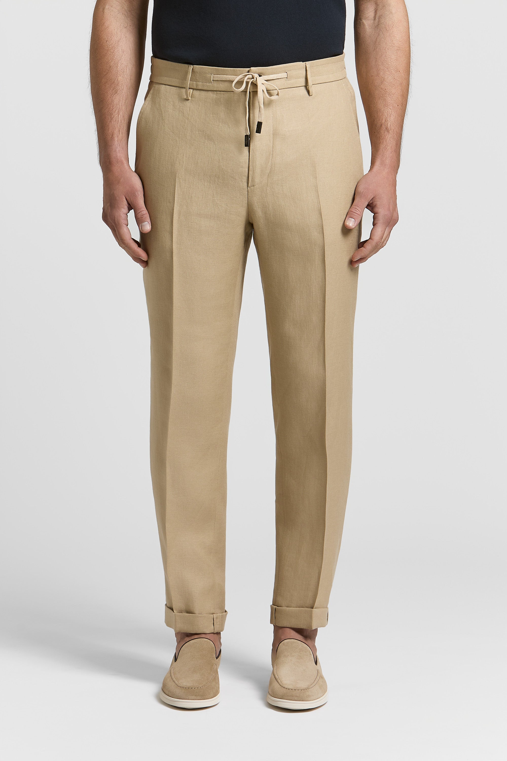 Pure linen gabardine trousers | Peserico US