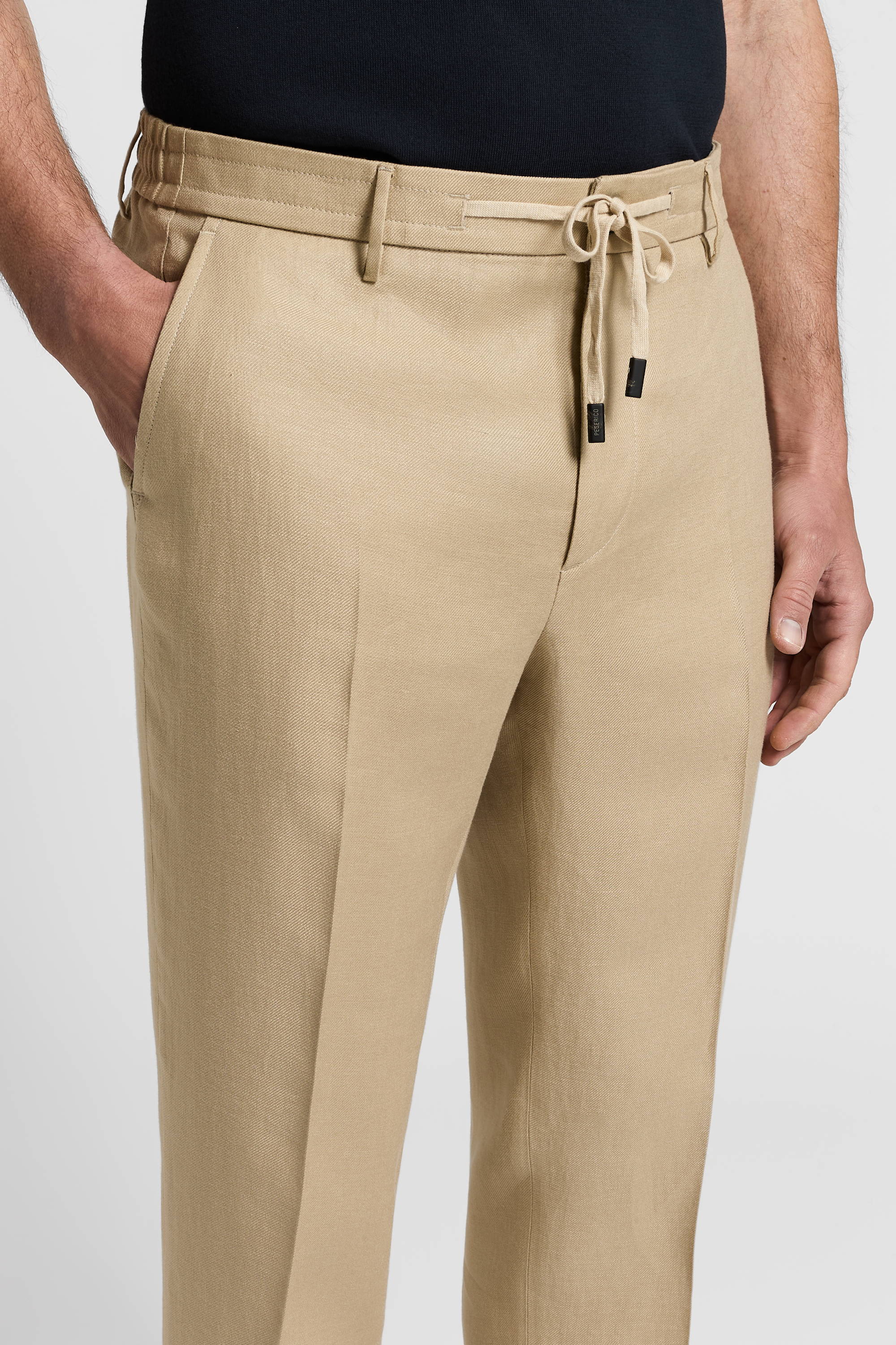 Pure linen gabardine trousers | Peserico US