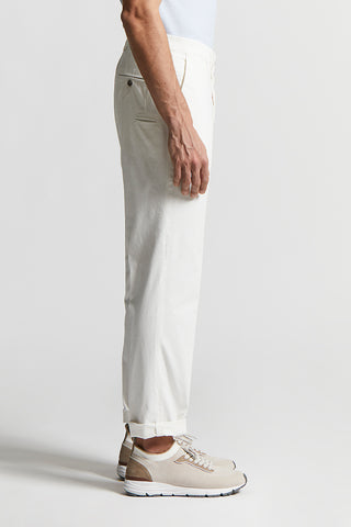 Stretch cotton gabardine chino trousers