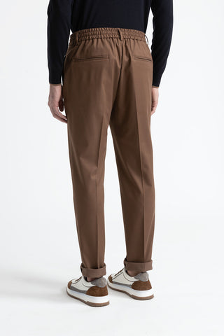 Cotton and wool gabardine jogger trousers