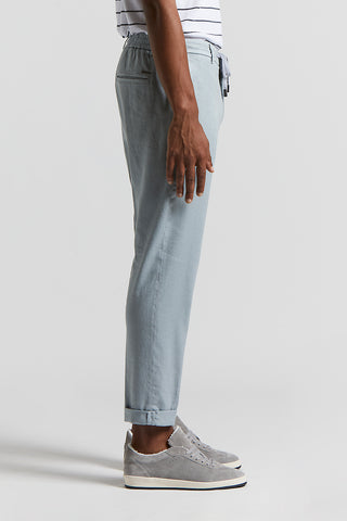 Stretch linen-cotton twill jogger trousers