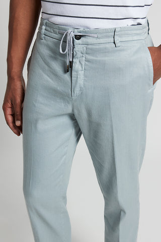 Stretch linen-cotton twill jogger trousers