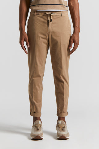 Stretch cotton gabardine jogger trousers