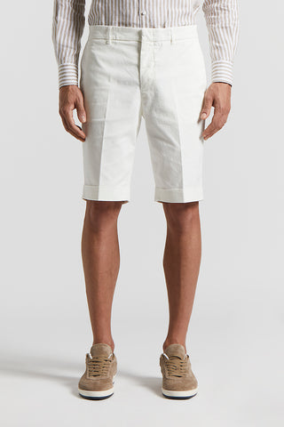 Stretch cotton gabardine bermuda shorts