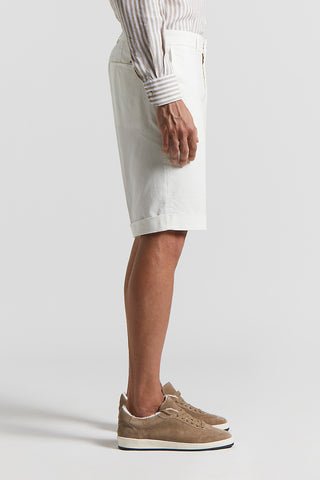 Stretch cotton gabardine bermuda shorts