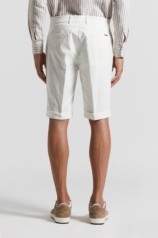 Stretch cotton gabardine bermuda shorts