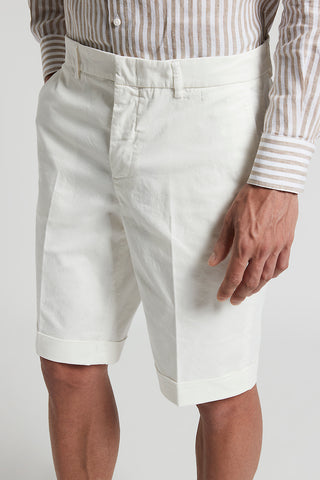 Stretch cotton gabardine bermuda shorts