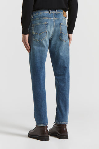 Regular-fit light wash denim jeans