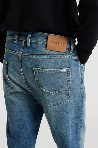 Regular-fit light wash denim jeans