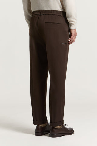 Cotton gabardine jogger trousers