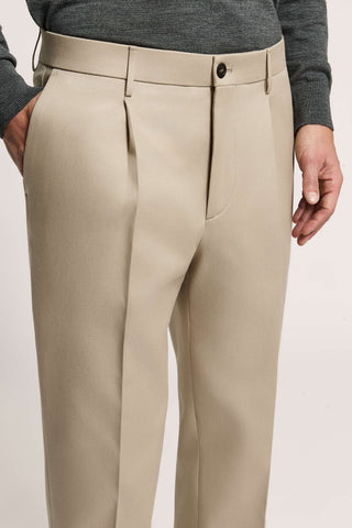 Wool and cotton gabardine trousers