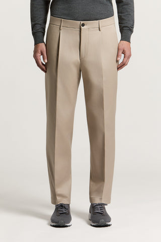 Wool and cotton gabardine trousers