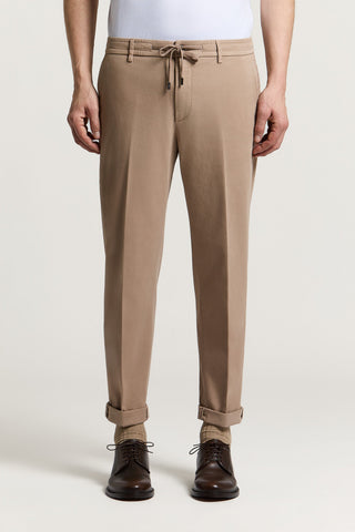 Cotton gabardine jogger trousers