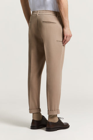 Cotton gabardine jogger trousers