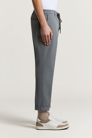 Cotton gabardine jogger trousers
