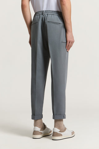 Cotton gabardine jogger trousers
