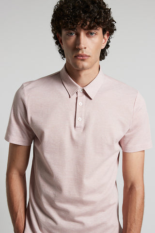 Cotton melange jersey piqué polo shirt