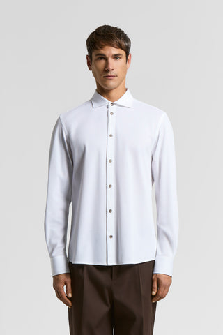 Pima cotton piquet shirt | Flash White