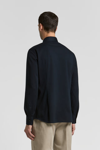 Pima cotton piquet shirt | Ultramarine blue