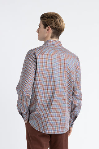 Micro check cotton shirt