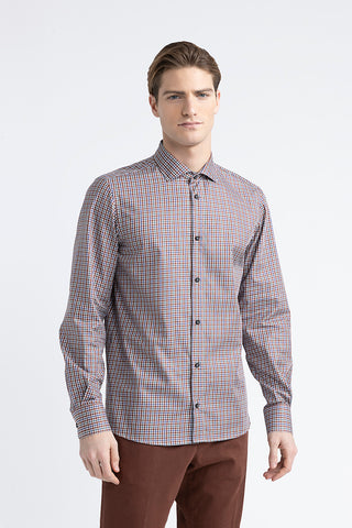 Micro check cotton shirt