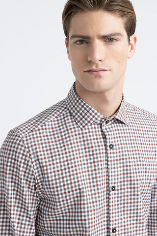 Micro check cotton shirt