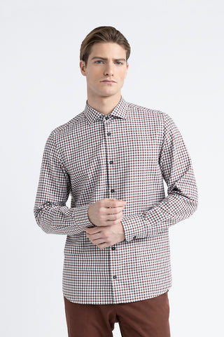 Micro check cotton shirt