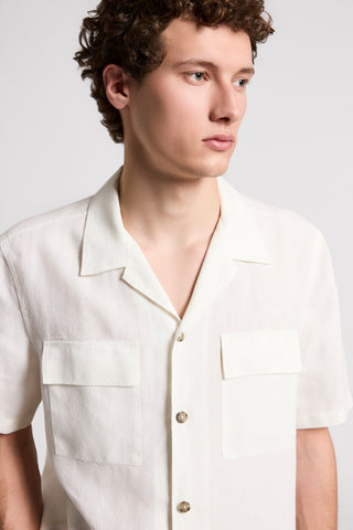 Linen canvas camp shirt