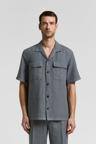 Linen canvas camp shirt