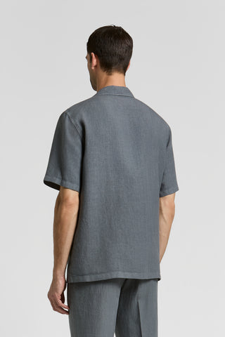 Linen canvas camp shirt