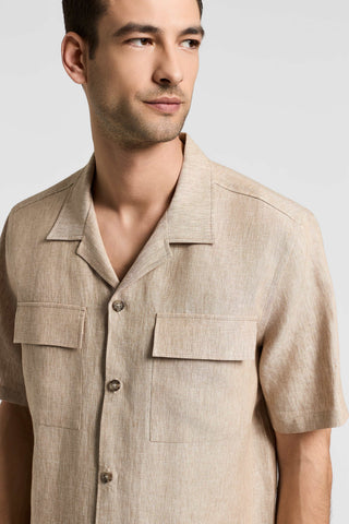 Linen canvas camp shirt