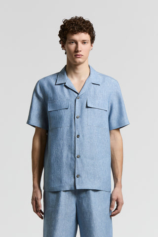 Linen canvas camp shirt