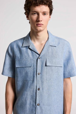 Linen canvas camp shirt