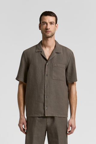 Linen canvas camp shirt
