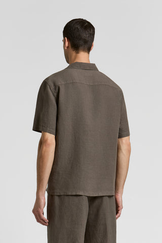 Linen canvas camp shirt