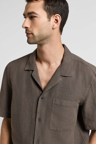 Linen canvas camp shirt