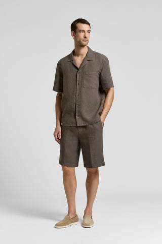 Linen canvas camp shirt