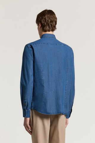 Shirt in Pure Cotton Chambray Denim