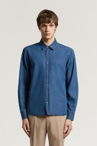 Shirt in Pure Cotton Chambray Denim