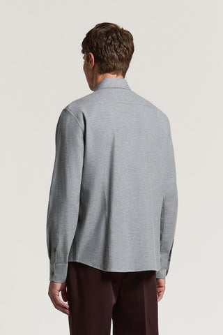 Shirt in Pure Cotton Flannel Twill