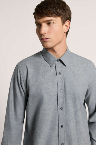Shirt in Pure Cotton Flannel Twill