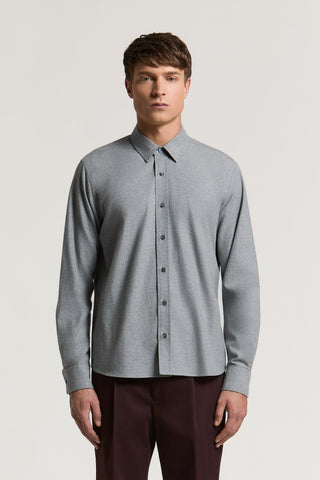 Shirt in Pure Cotton Flannel Twill