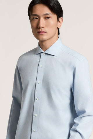 Shirt in pure cotton flannel twill