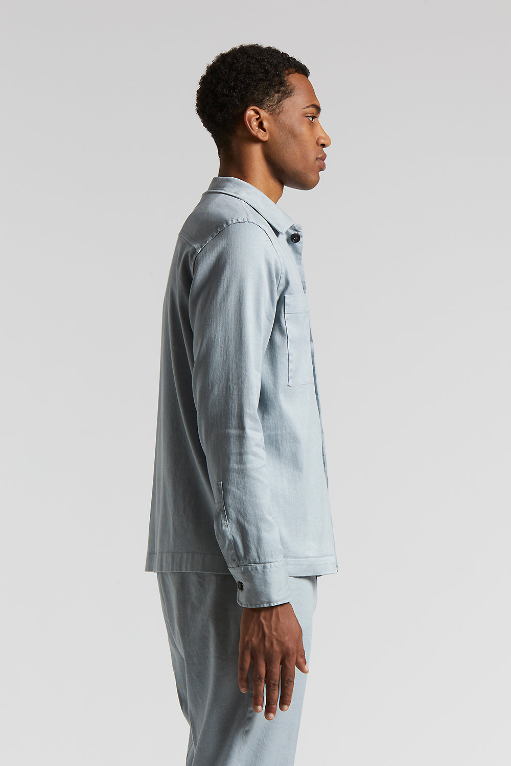 Stretch cotton lightweight canvas overshirt | Peserico US