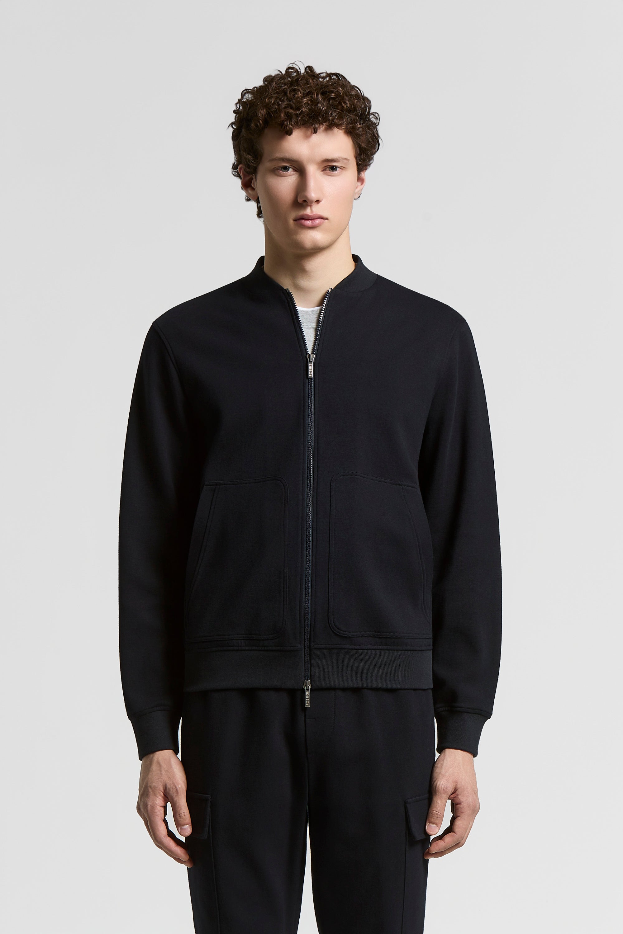 Cotton jersey bomber-style sweatshirt | Peserico US